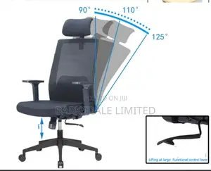 Black Back Mesh Arms Office Chair Ergonomic Lumbar Support