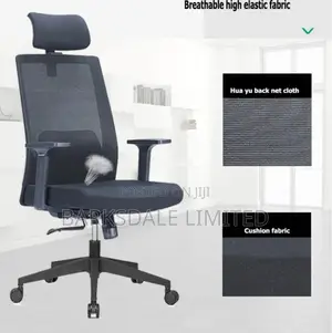 Black Back Mesh Arms Office Chair Ergonomic Lumbar Support
