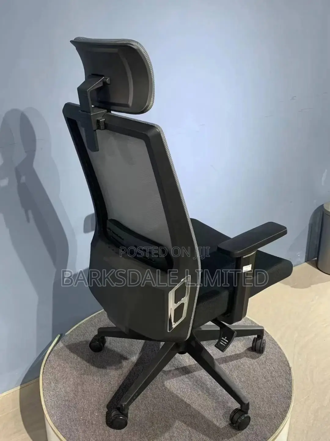 Black Back Mesh Arms Office Chair Ergonomic Lumbar Support
