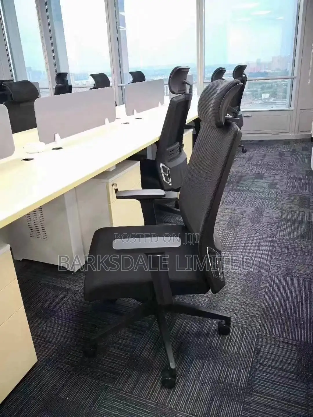 Black Back Mesh Arms Office Chair Ergonomic Lumbar Support
