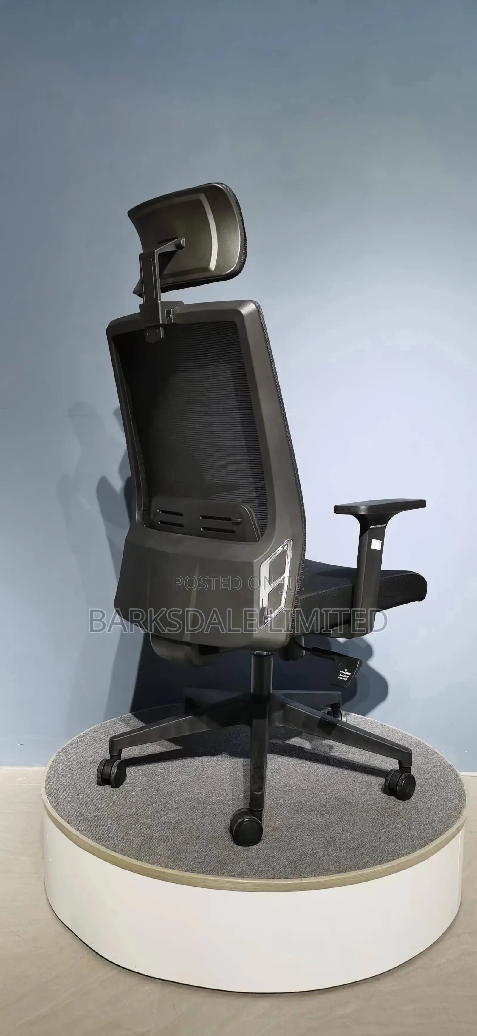 Black Back Mesh Arms Office Chair Ergonomic Lumbar Support