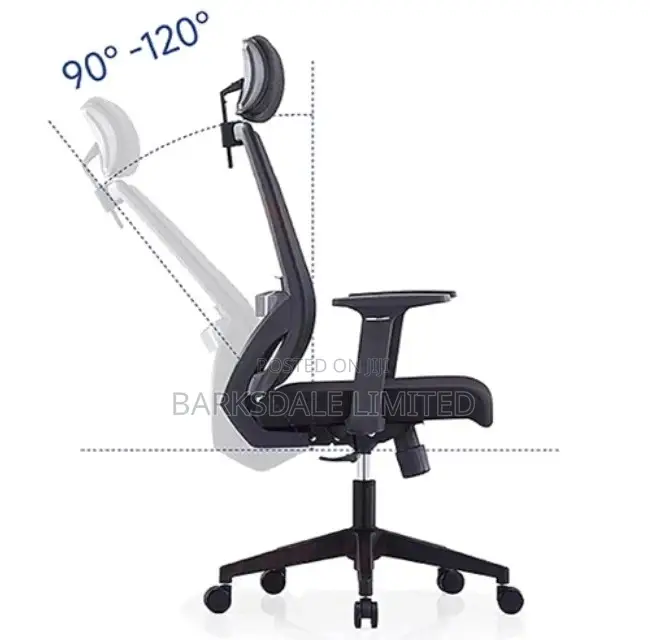 Black Back Office Chair Ergonomic Mesh Arms Lumbar Support