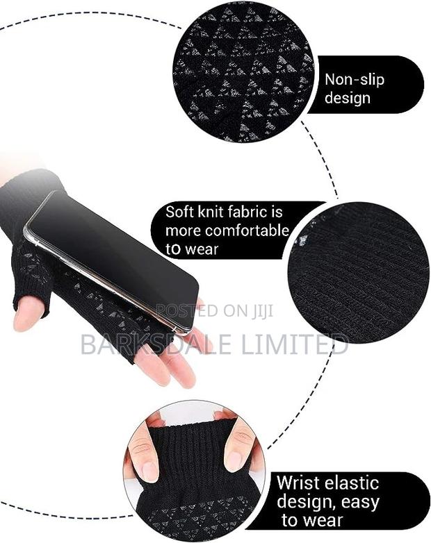 Half Fingerless Touchscreen Mittens Gloves Winter Cold - thumbnail 3