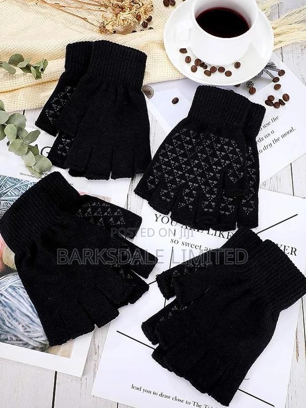 Half Fingerless Touchscreen Mittens Gloves Winter Cold - thumbnail 5