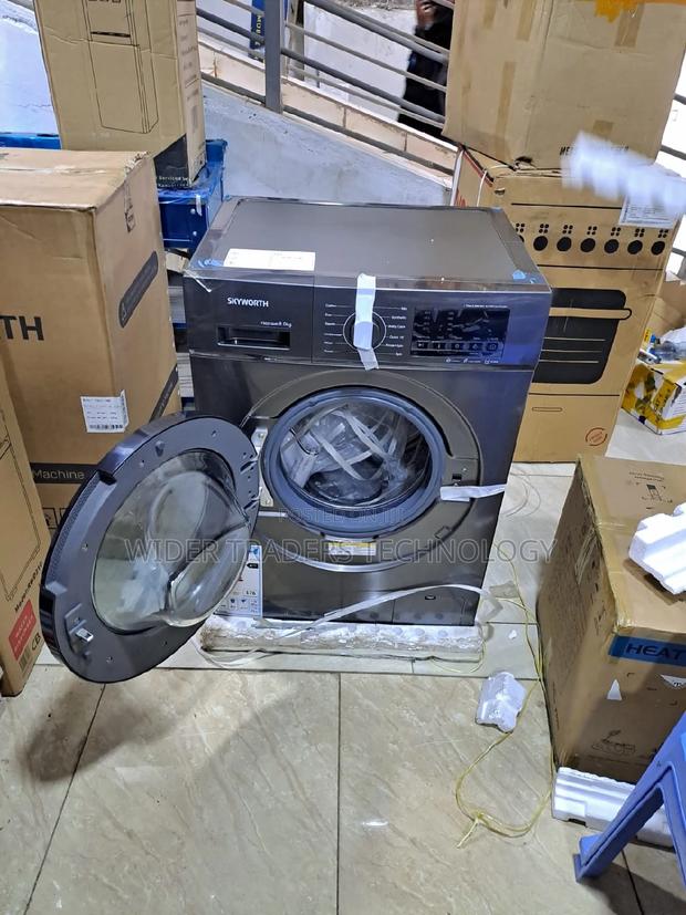Skyworth 8kg Fully Automatic Washing Machine Silver Washer - main view