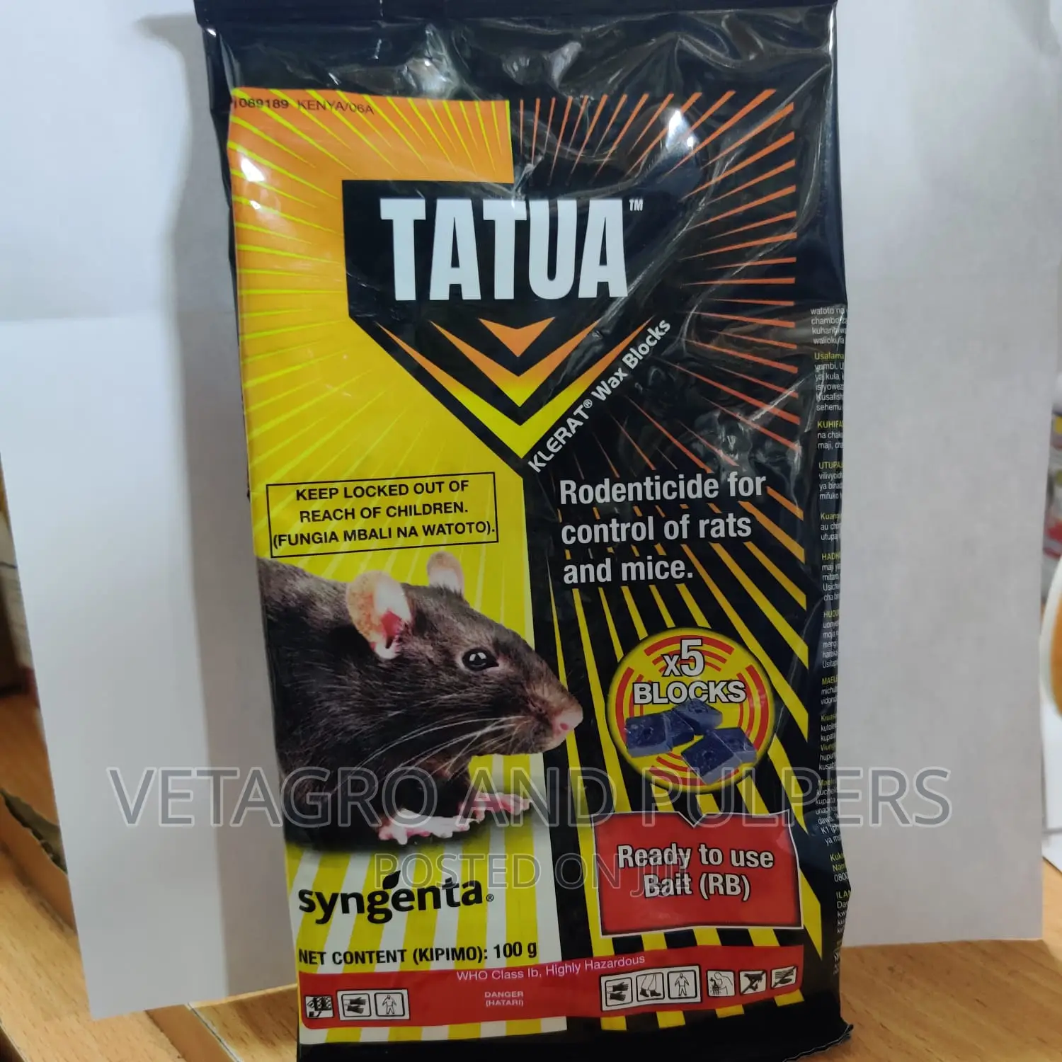 Syngenta Tatua Klerat Wax Blocks Rodenticide For Rats And Mi