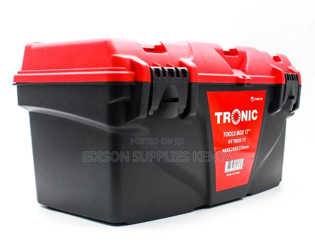 Tronic Tool Box 17" Plastic Toolbox With Tray, Locks - thumbnail 4