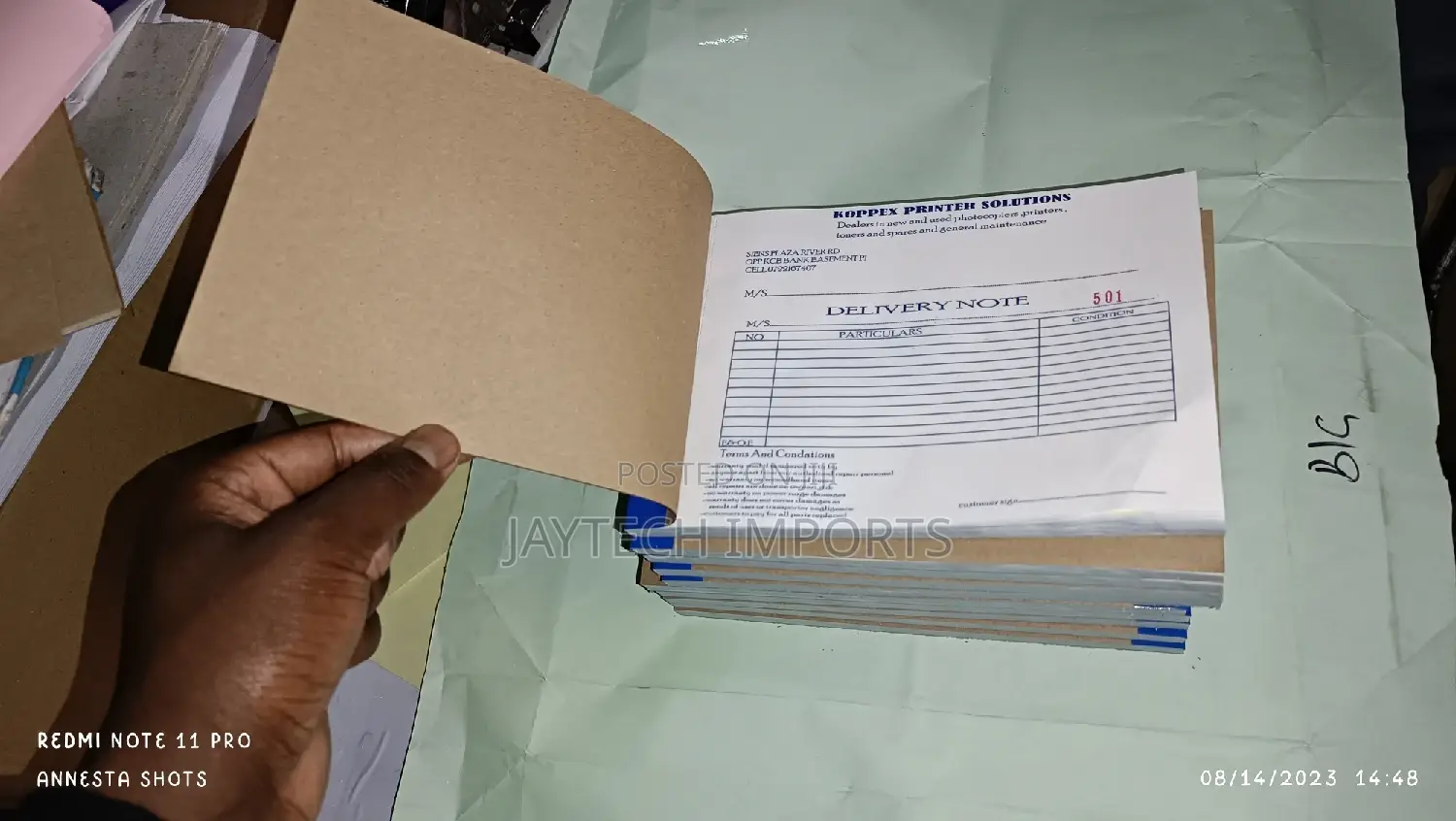 Customized Receipt Book Available