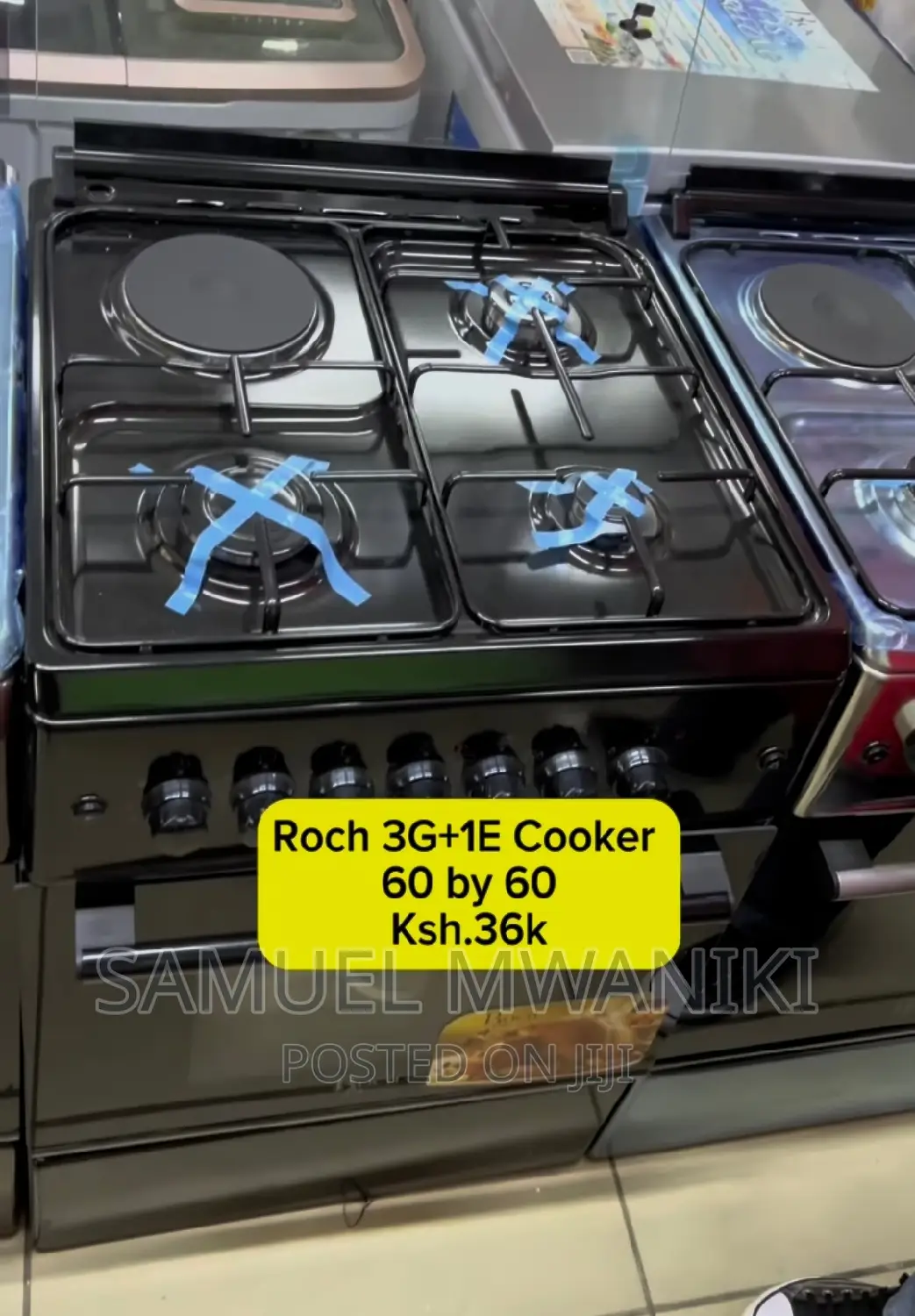 Roch 60x60cm 3 Gas Burners + 1 Hotplate Standing Cooker
