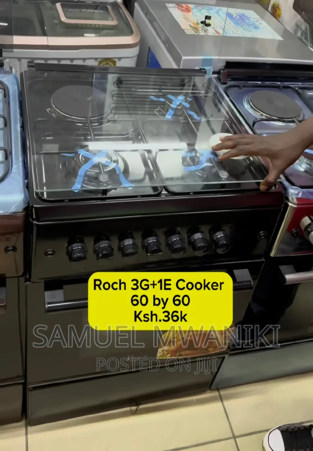 Roch 60x60cm 3 Gas Burners + 1 Hotplate Standing Cooker