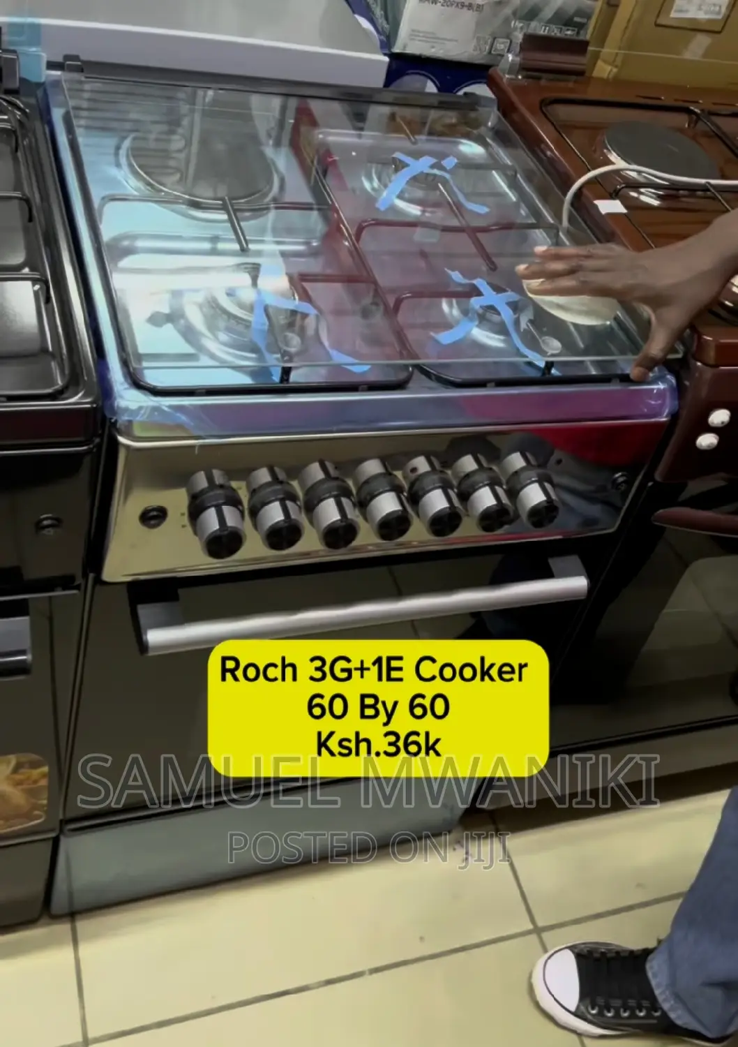 Roch 60x60cm 3 Gas Burners + 1 Hotplate Standing Cooker