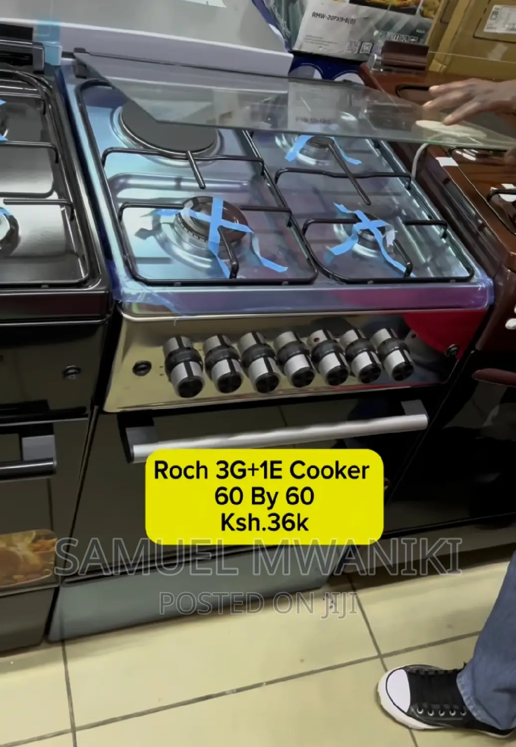 Roch 60x60cm 3 Gas Burners + 1 Hotplate Standing Cooker