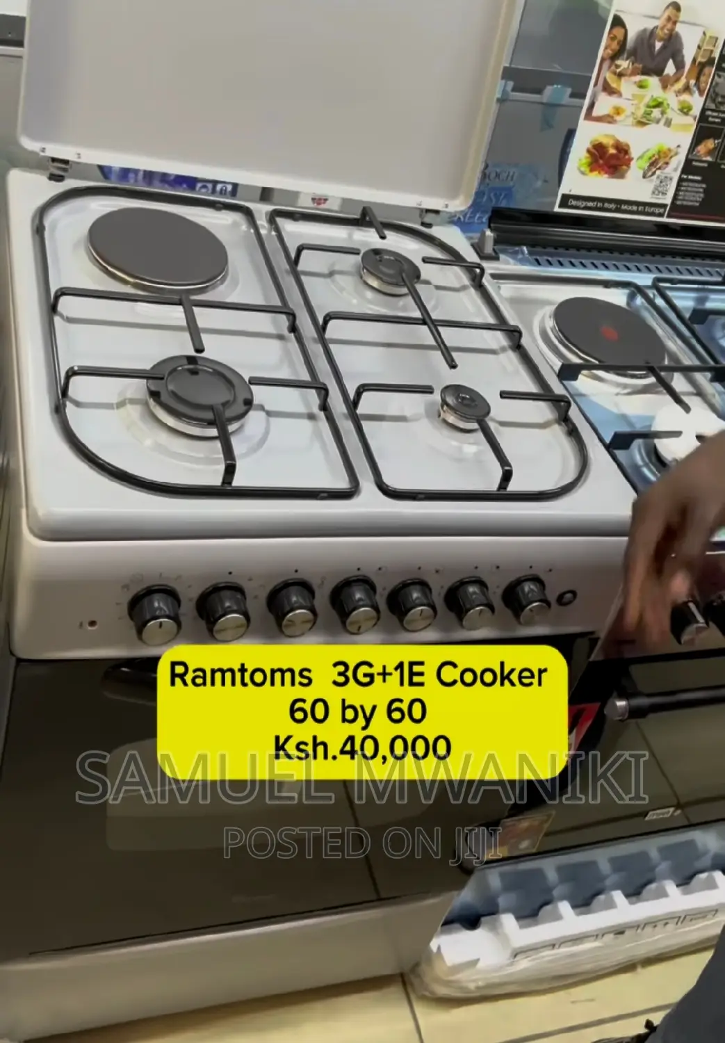 Ramtons 60 X 60 3gas + 1electric Hotplate Cooker
