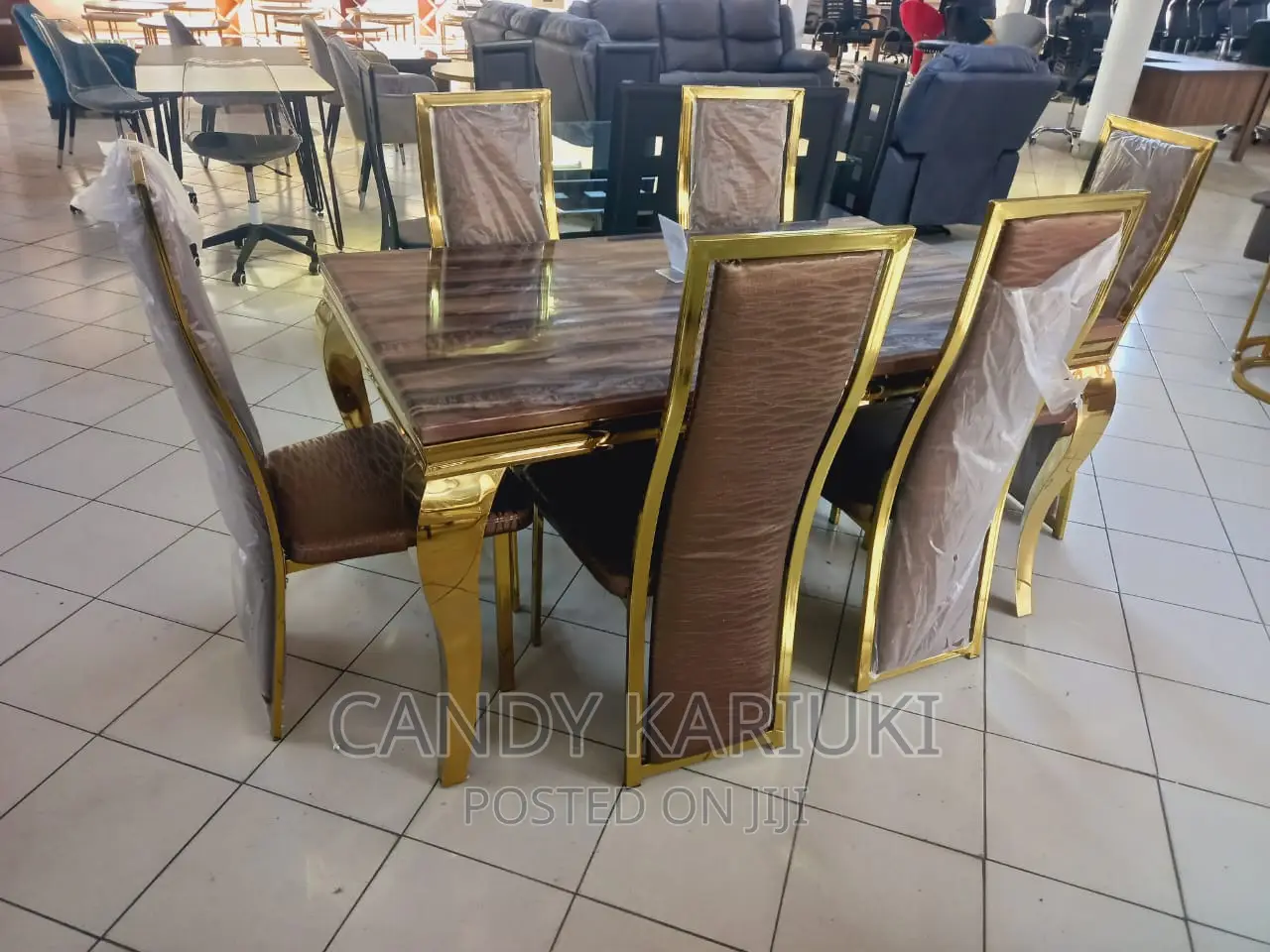 High Quality Pure Marble Dining Table Set
