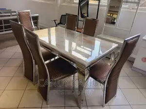 6 Seater Pure Marble Dining Set