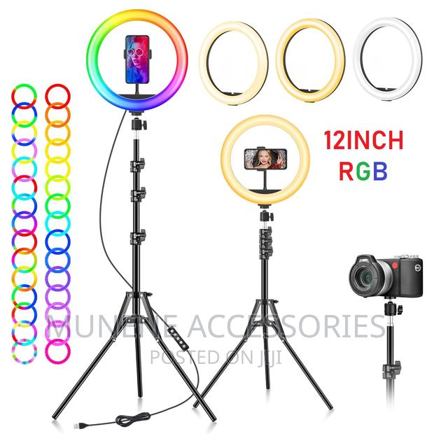 12 Inch RGB Ring Light With 82" Tripod - Dimmable - main view