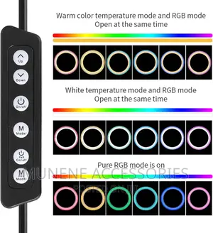 12 Inch RGB Ring Light With 82" Tripod - Dimmable