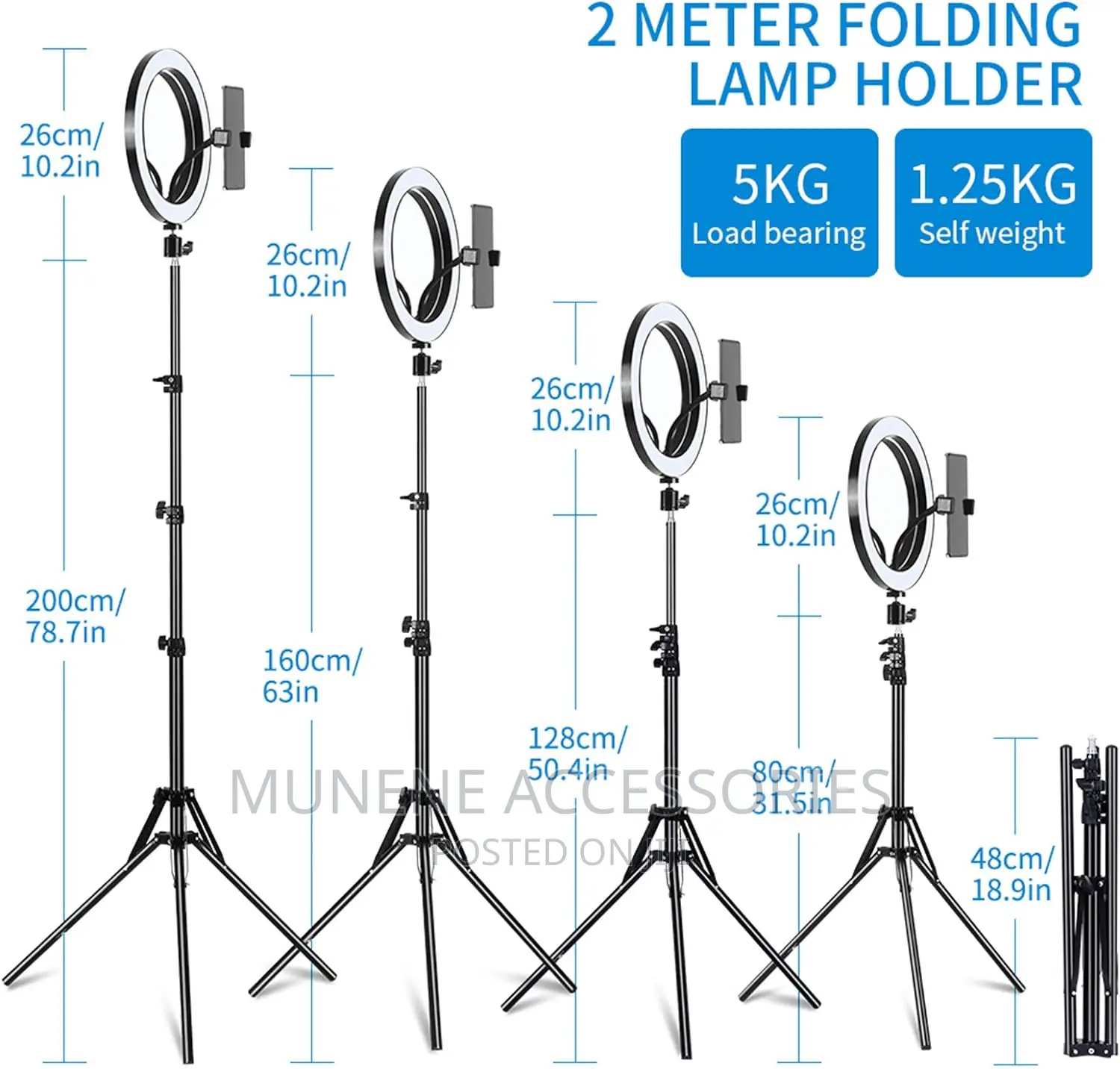 12 Inch RGB Ring Light With 82" Tripod - Dimmable