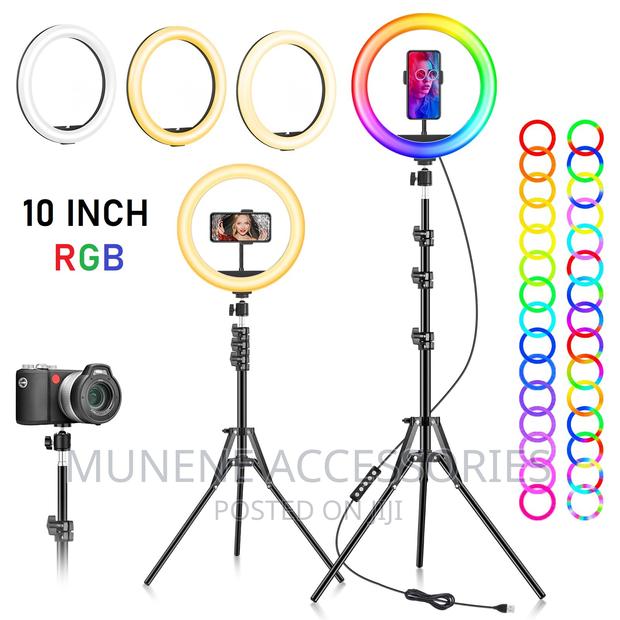 10 Inch RGB Ring Light With 82" Tripod - Dimmable - main view