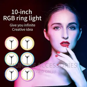 10 Inch RGB Ring Light With 82" Tripod - Dimmable