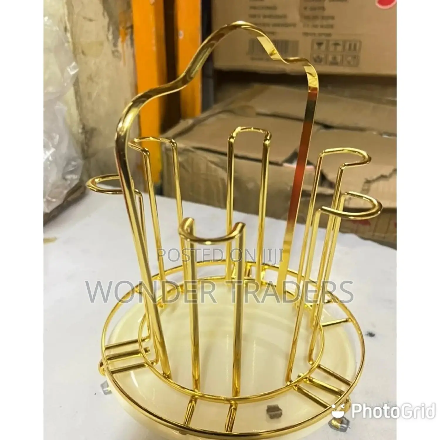 Round Glass Holder With Tray