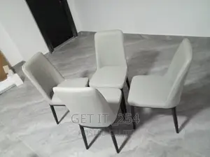 Microfibre Dining Chairs With Metallic Legs