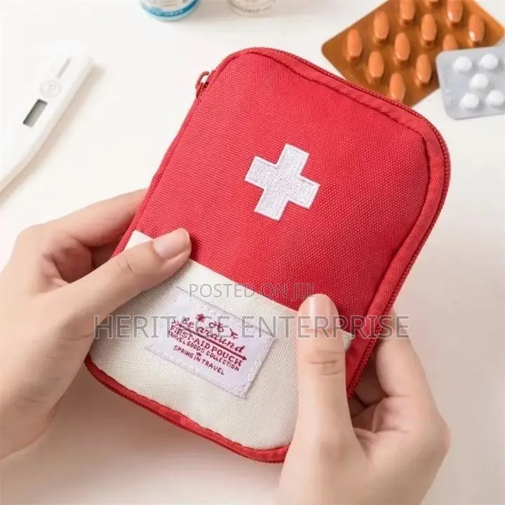 First Aid Storage Bag Red Portable.
