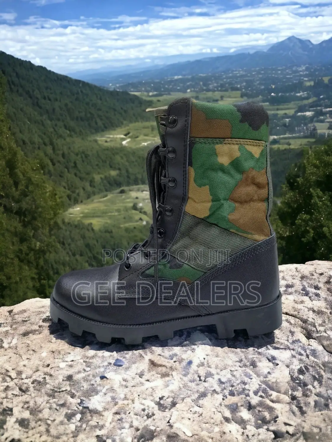 Siwar Black/ Camouflage Military Tactical Hiking Boots