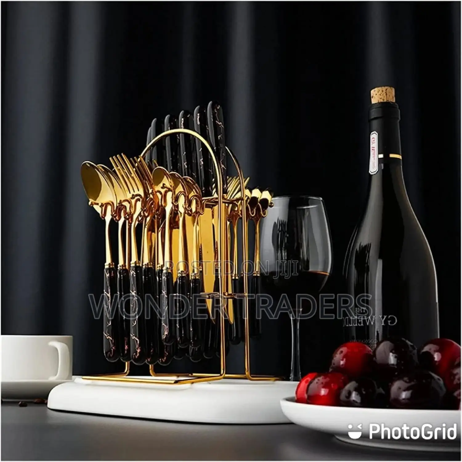 24pcs Golden Cultery Marble