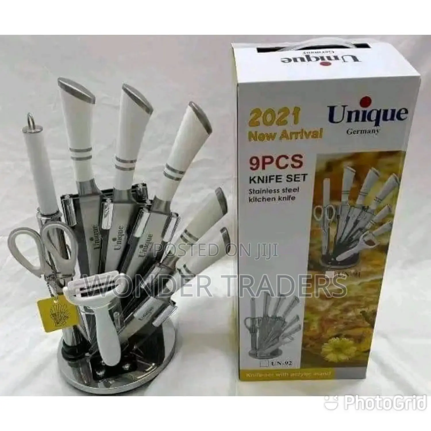 9pcs Unique Knife Set White