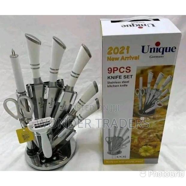 9pcs Unique Knife Set White