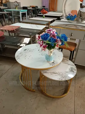 Pure Marble Nesting Table on Metallic Frame50/70cm Diameter