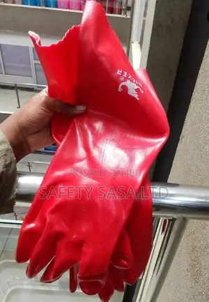 Red PVC Gloves: Chemical Resistan Gloves