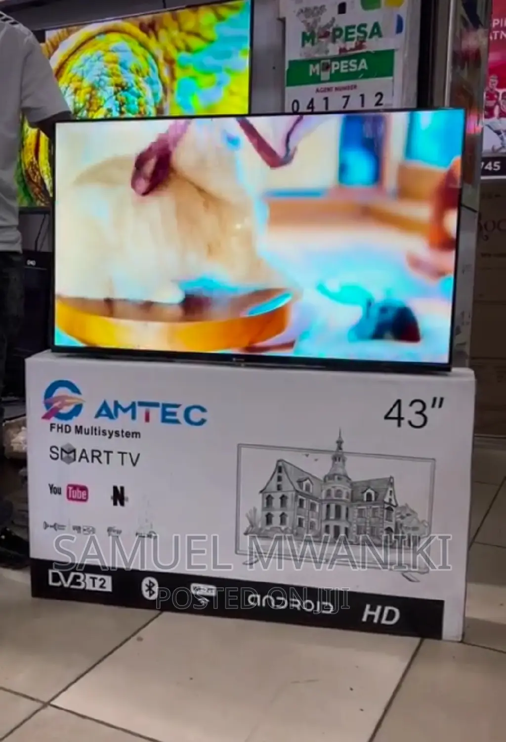 Amtec 43" FHD Android Smart Tv : Bluetooth Netflix,Youtube