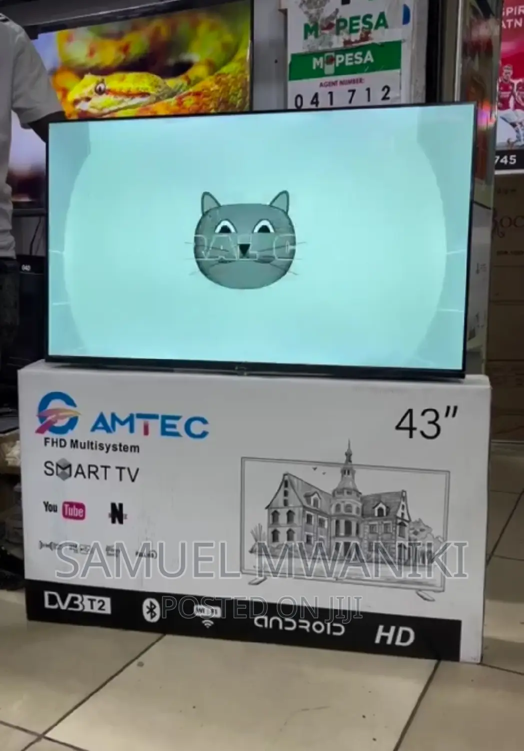 Amtec 43" FHD Android Smart Tv : Bluetooth Netflix,Youtube