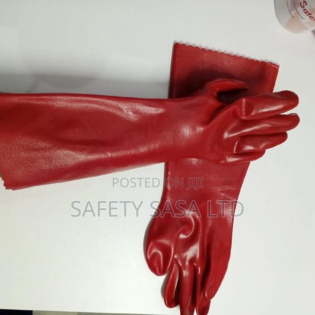 18 Inch Heavy Duty PVC Gloves: Chemicl Gloves Gauntlet