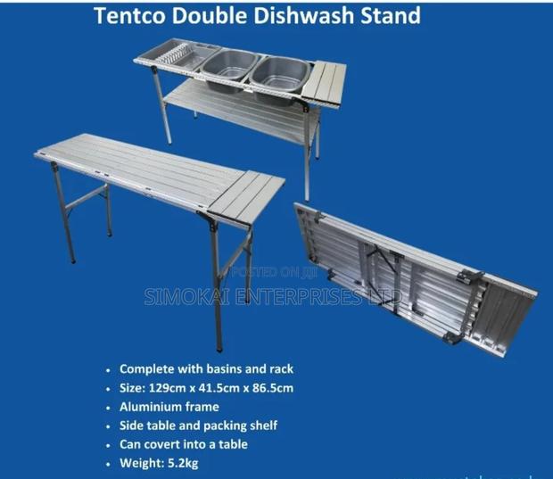 Tentco Aluminium Double Dishwash Stand - main view
