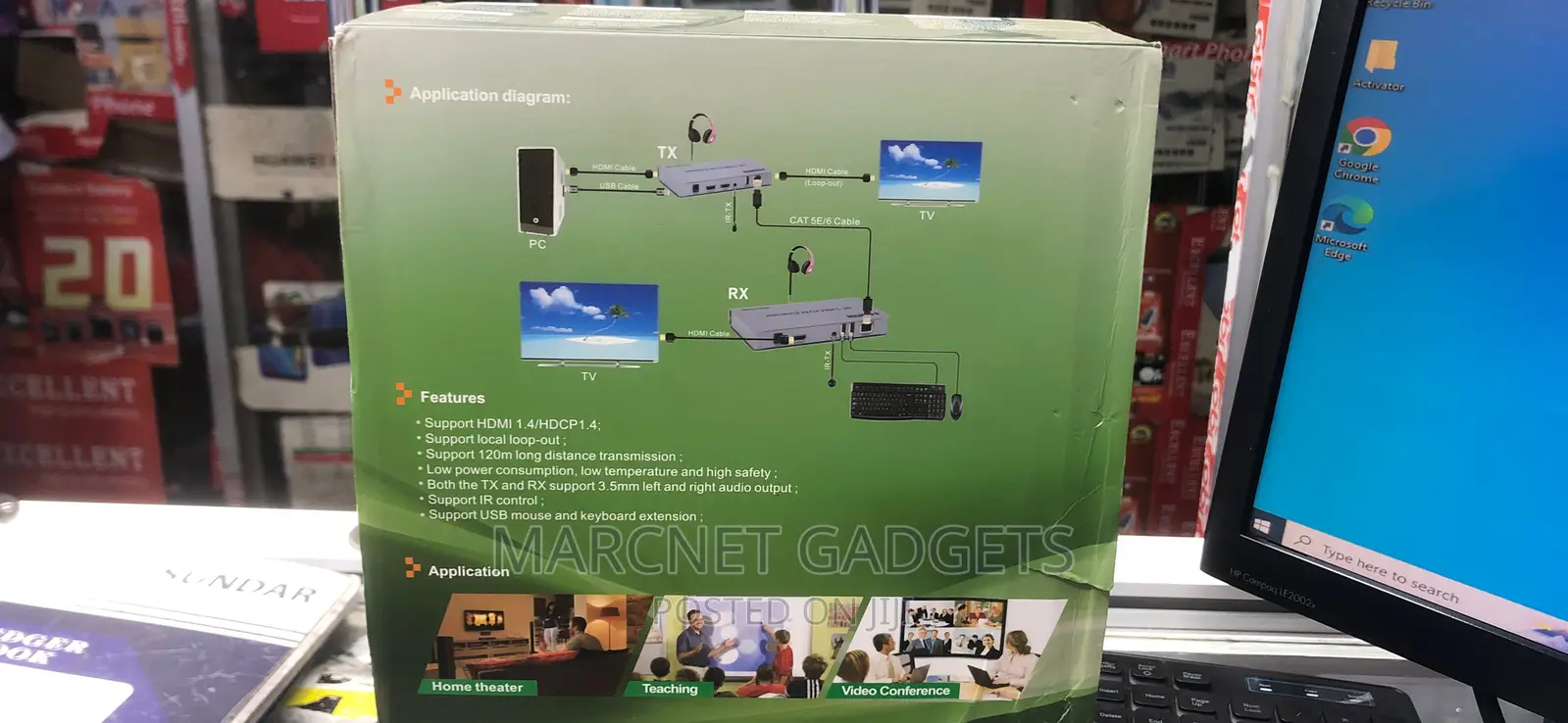 KVM 120M Hdmi Usb Extender Over RJ 45 Cat 6 Powered