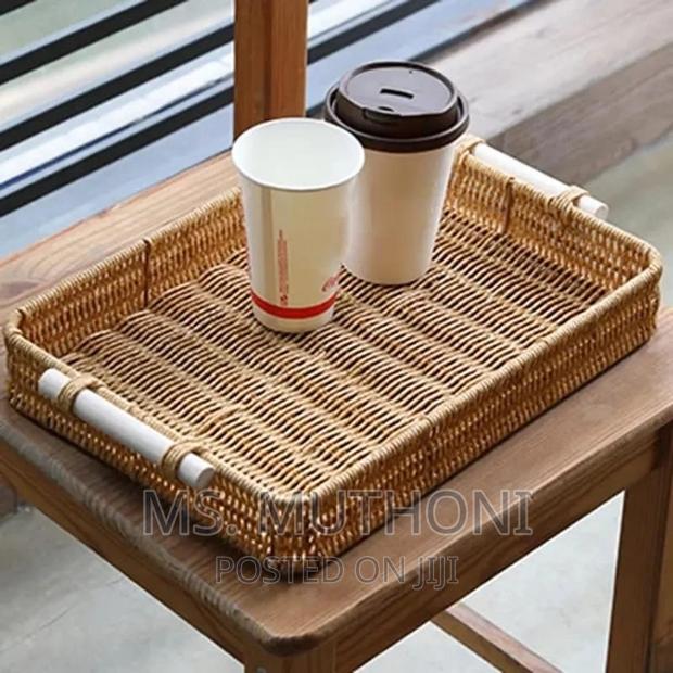 3 RATTAN TRAY Woven RECTANGLE in Shape.* - thumbnail 2