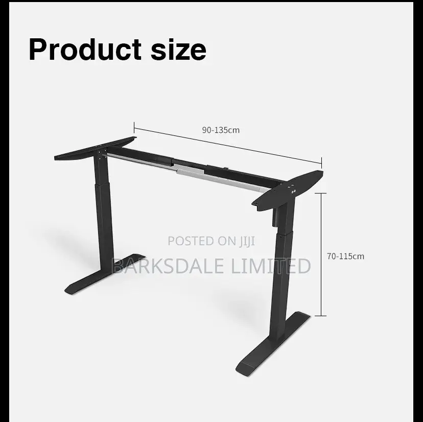 Table Electrical Adjustable Black Desk Office Standing