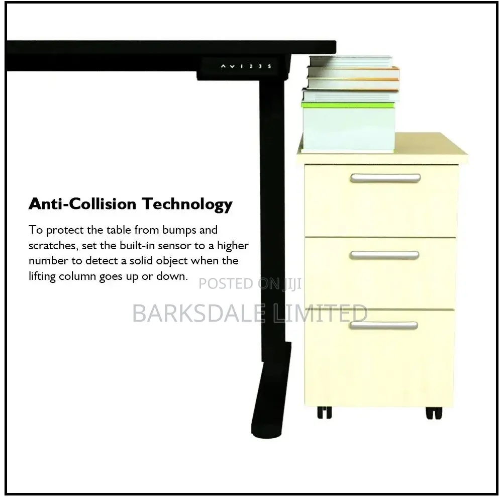 Table Electrical Adjustable Black Desk Office Standing