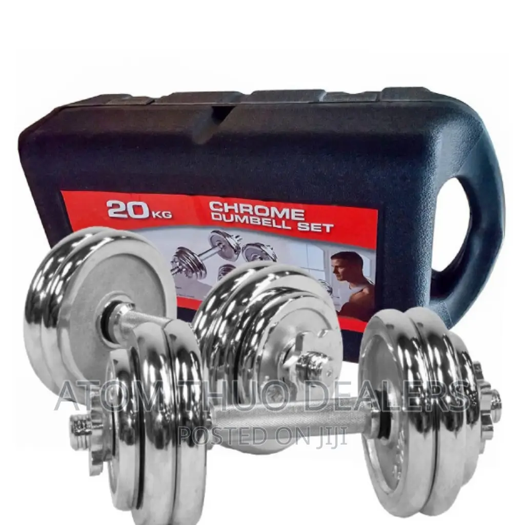 New 20 KGS Chrome Adjustable Dumbbell Set With Case