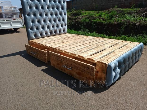 Pallet Bed- 4*6 Premium Chester Pallet Bed With Drawers. P03