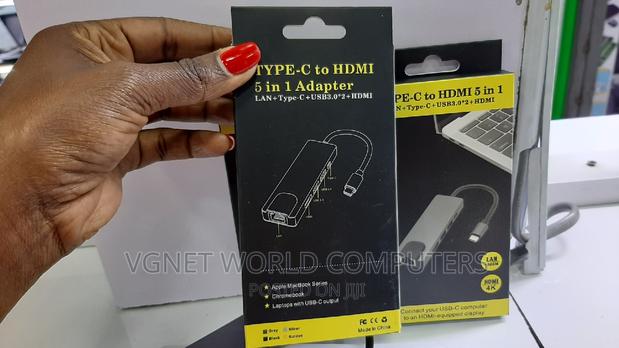 Type -C to HDMI 5 In1 Adapter.Lan+Typce-c +2usb+Hdmi. - thumbnail 3