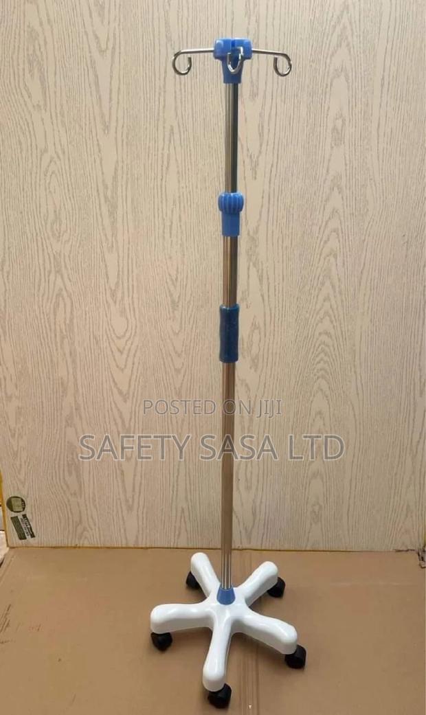 Iv Drip Stand With Wheels, 4 Hooks