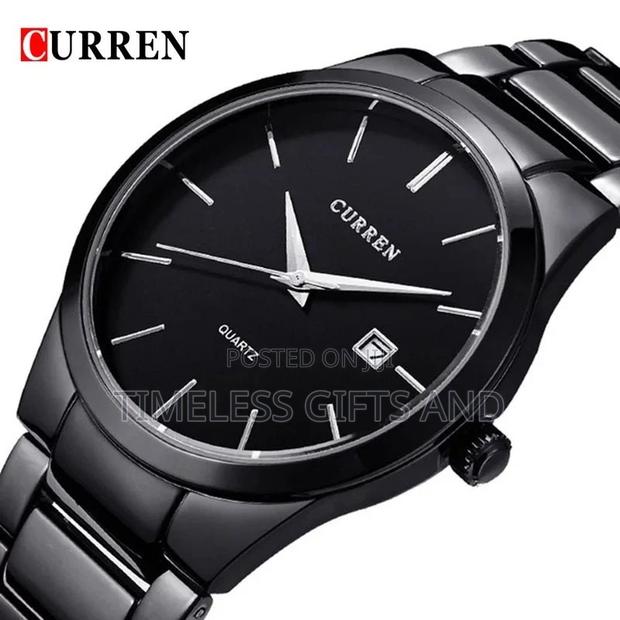 Curren 8106 Black Men Simple Stainless Watch - thumbnail 2