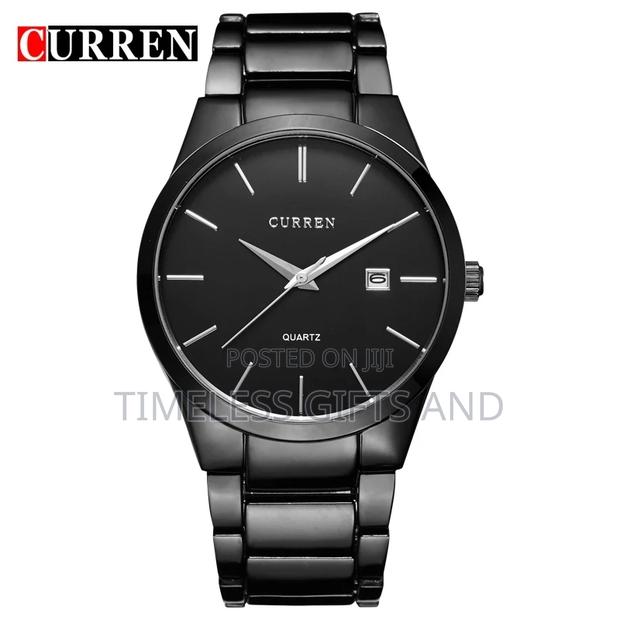 Curren 8106 Black Men Simple Stainless Watch