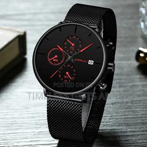 CRRJU 2268 Black Mesh Red Men Chronograph Watch - thumbnail 2