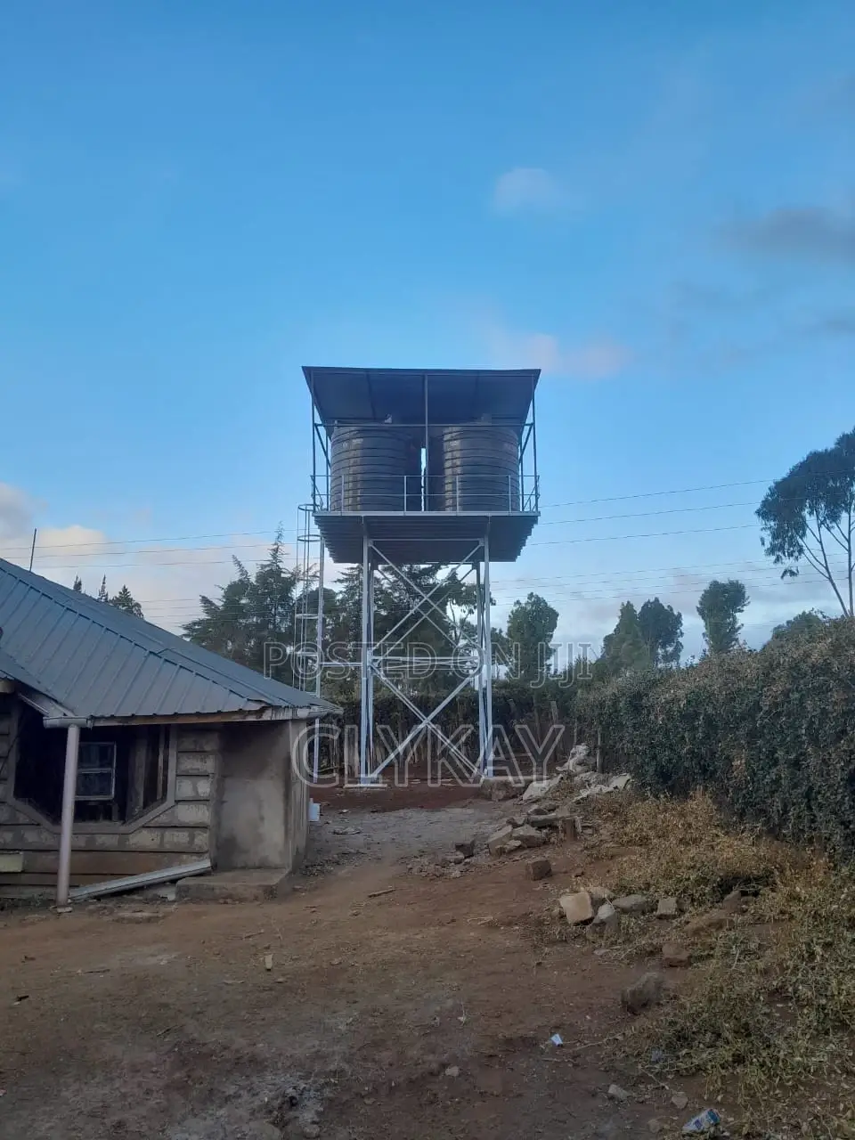 Steel Tower With Plastic Tanks