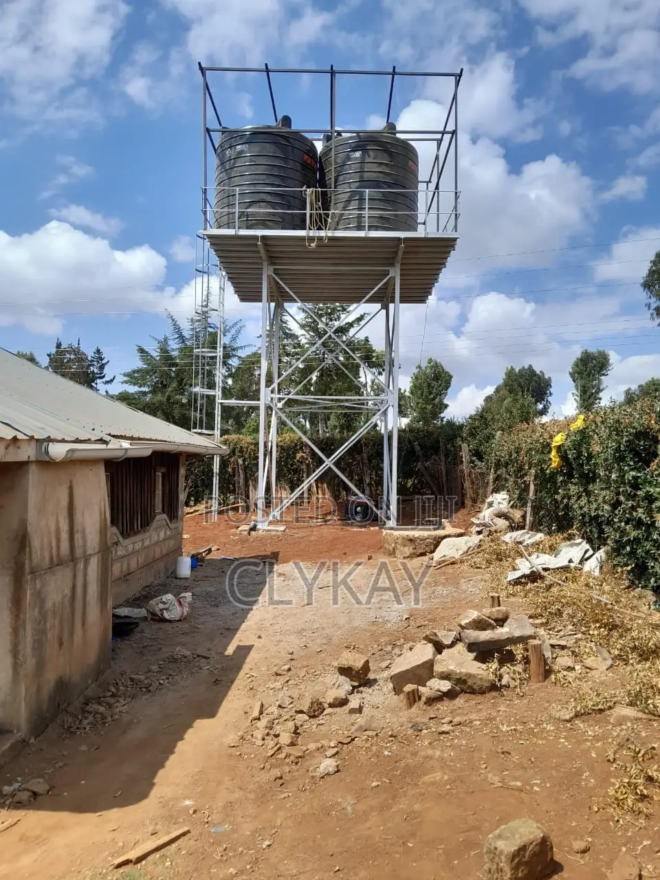 Steel Tower With Plastic Tanks